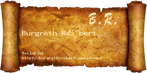 Burgreth Róbert névjegykártya